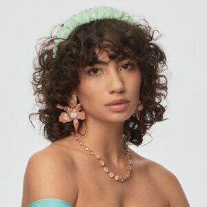 NWT Lele Sadoughi Terry Cloth Kelly Headband Women's In Sea Glass